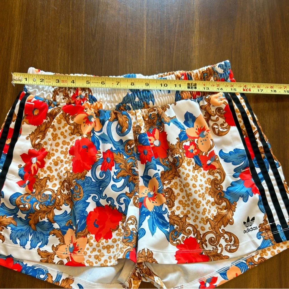 adidas Women's Athletic Shorts - Red, Blue, Brown Floral - Picture 9 of 10